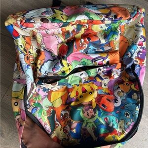 Colorful Pokemon Print Backpack